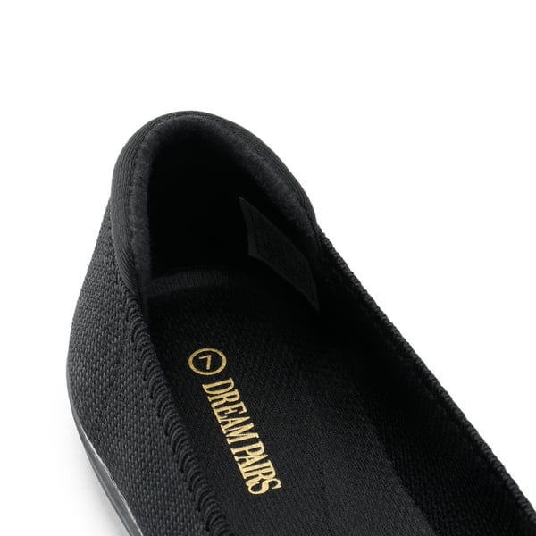 Round Toe Slip on Ballet Flats - BLACK - 3